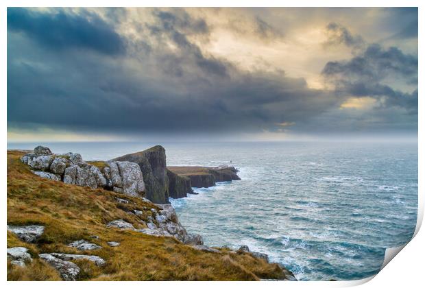 Neist Point lighthouse, Isle of Skye Print by Gary Finnigan