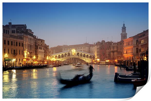 Rialto Bridge, Venice - Italy Print by Roland Nagy