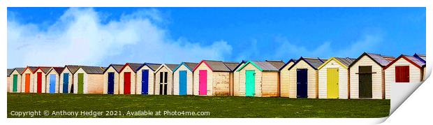 Beach Huts Print by Anthony Hedger