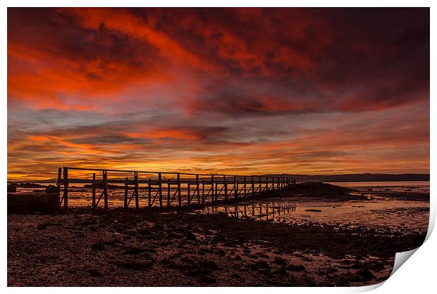 Culross Pier Sunrise Print by Mike Dow