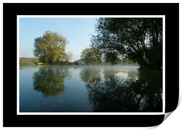 Misty River Reflections Print by Simon Deacon