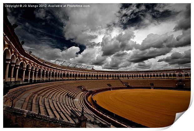 Plaza de toros, Seville Print by JG Mango