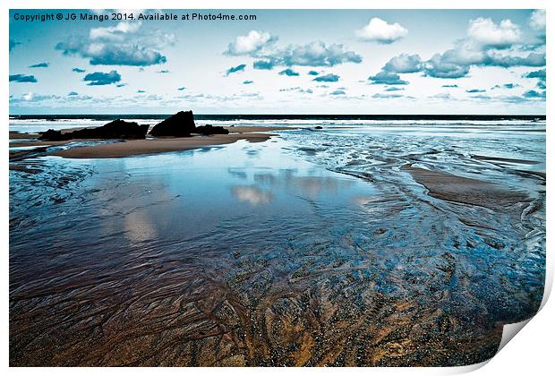  Lusty Glaze Beach Print by JG Mango