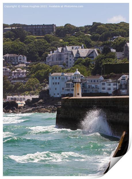 St Ives Harbour wall Print by Steve Hughes