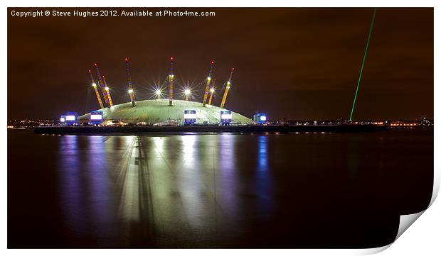 The O2  Arena at night Print by Steve Hughes