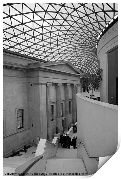 British Museum Monochrome Print by Steve Hughes