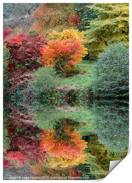 Autumnal Reflections Print by Steve Hughes