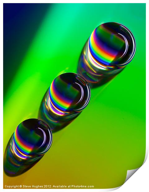 Rainbows on a cd Print by Steve Hughes
