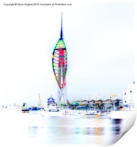 Spinnaker Tower Portsmouth Harbour inverted Print by Steve Hughes