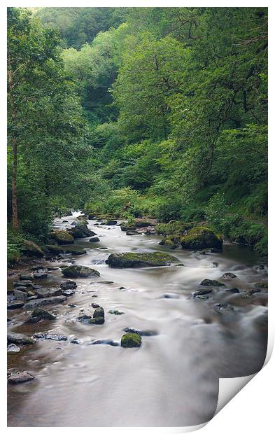 East Lyn river at Watersmeet Lynmouth Print by Steve Hughes