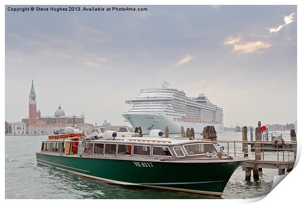 Cruising around Venice Print by Steve Hughes