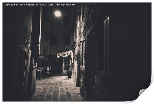 Alfresco dining in Venice Print by Steve Hughes