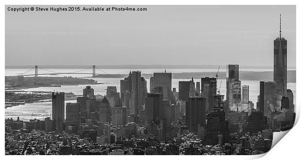  Downtown New York Skyline Print by Steve Hughes