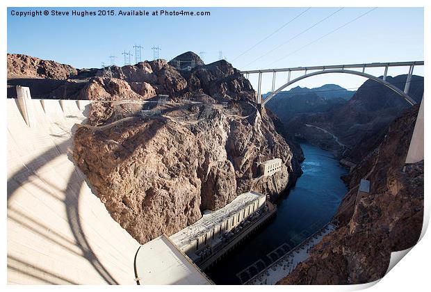  Over the edge of Hoover Dam Print by Steve Hughes