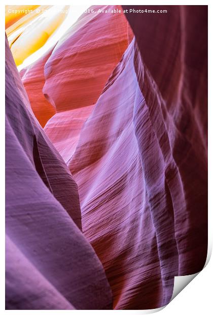 Colours in the rocks of Lower Antelope Canyon Print by Steve Hughes
