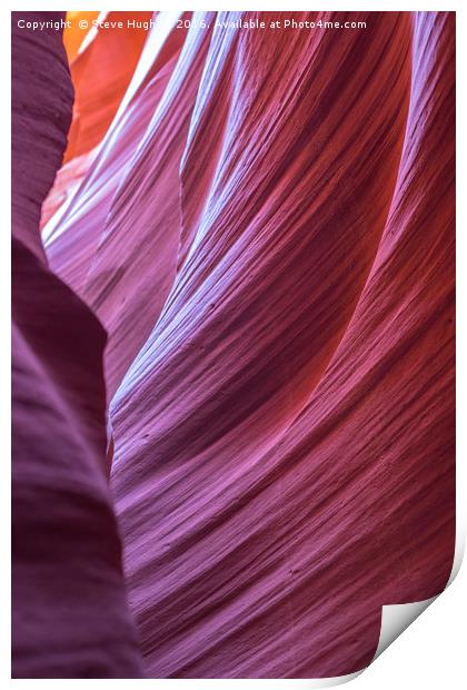 Colourful rocks of Lower Antelope Canyon Print by Steve Hughes
