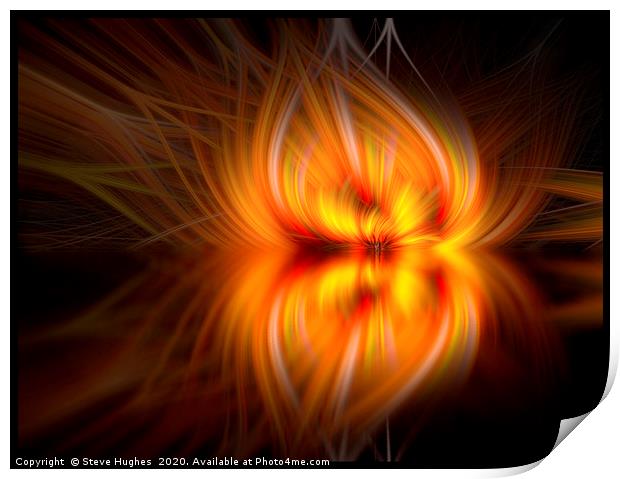 Photoshop Twirl effect looking like flames Print by Steve Hughes