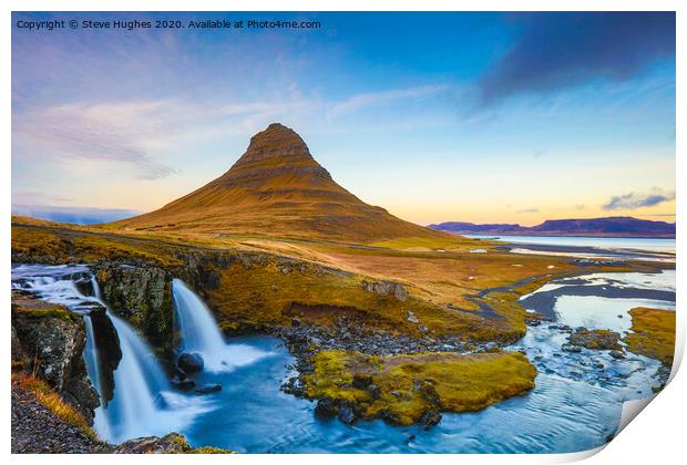 Kirkjufell mountain in Iceland Print by Steve Hughes