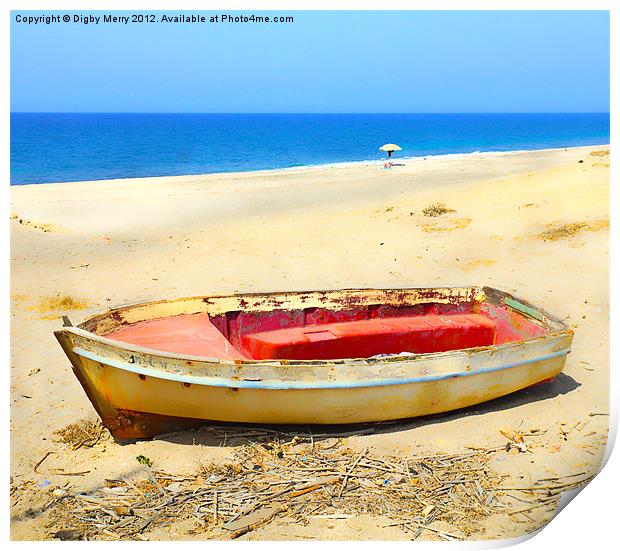 Boat on a Beach Print by Digby Merry