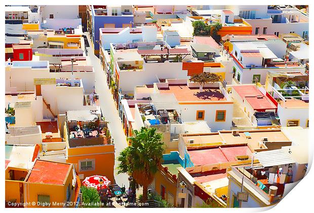 Rooftops of Almeria Print by Digby Merry