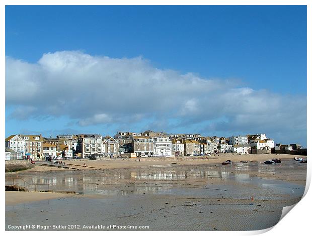 Low Tide in St Ives Print by Roger Butler