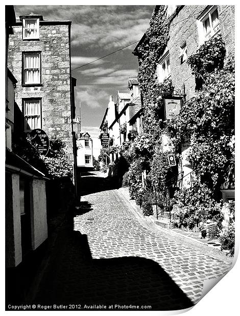 Bunkers Hill, St Ives, B&W Print by Roger Butler