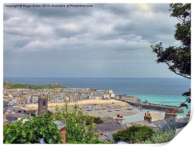  St Ives Shower Approaching Print by Roger Butler