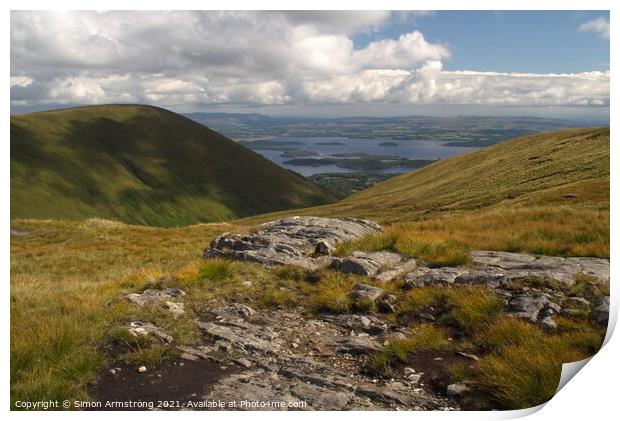 View of Loch Lomond from Bienn Dubh, Luss, Scotlan Print by Simon Armstrong