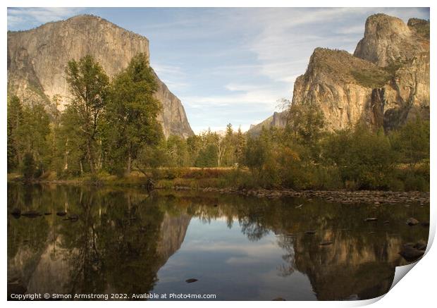 El Capitan and Cathedral Spires Print by Simon Armstrong