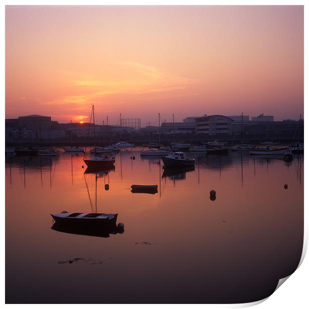 Last light over Plymouth Print by Simon Armstrong