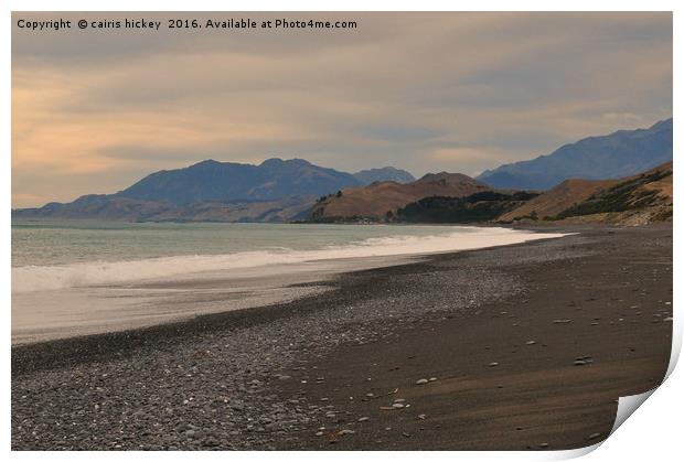 Black sands sunset Print by cairis hickey