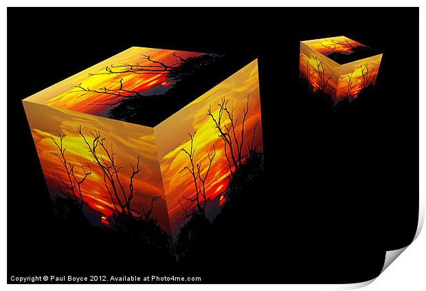 Sunset Boxes Print by Paul Boyce