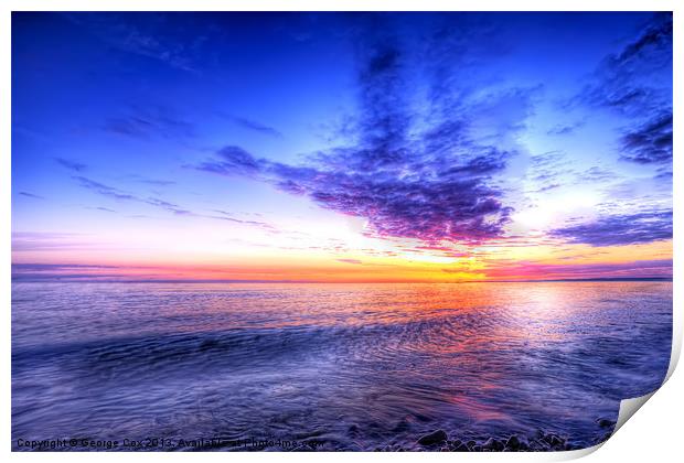 Sunset at Dinas Dinlle Print by George Cox