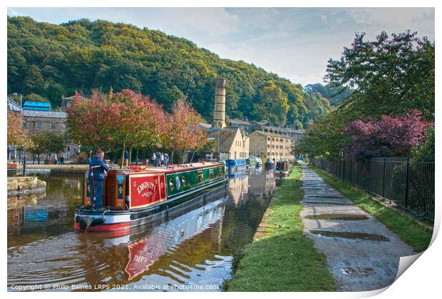 Rochdale Canal at Hebden Bridge Print by Philip Baines
