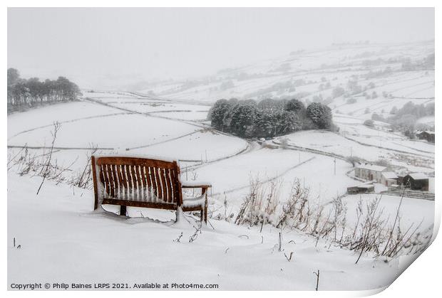 Haworth in the Snow Print by Philip Baines