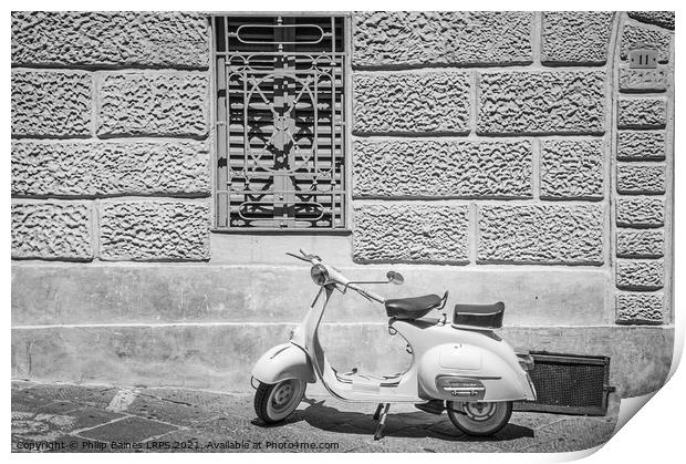 Siena Vespa Scooter Print by Philip Baines