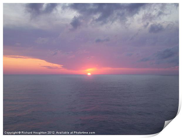 Ionian Sea Sunset Print by Richard Houghton