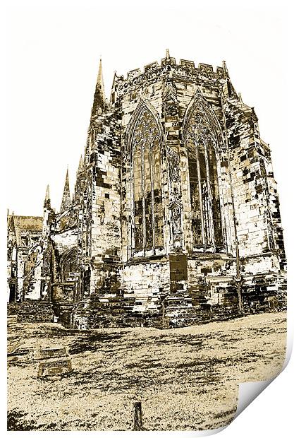 Litchfield Cathedral Print by Andrew Vernon