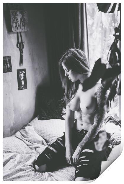 Anna Quinn - Time Stands Still - Art Nude and Erotic Imagery 018 Print by Henry Clayton