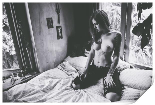 Anna Quinn - Time Stands Still - Art Nude and Erotic Imagery 019 Print by Henry Clayton