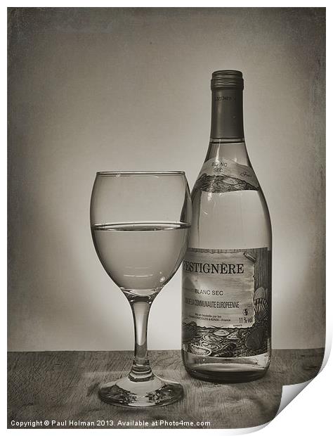 Glass of White 2 Print by Paul Holman Photography