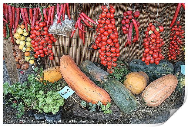 Mediterranean vegetables Print by Linda Gamston