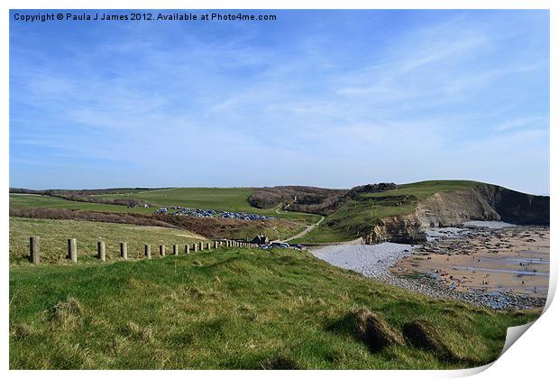 Dunraven Bay, Glamorgan Heritage Coast Print by Paula J James