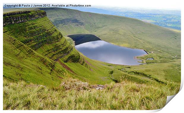 Llyn Y Fan Fach Reservoir Print by Paula J James