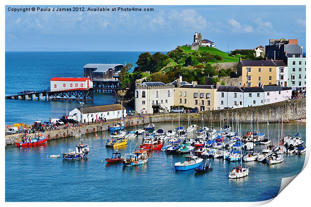 Tenby Harbour Print by Paula J James