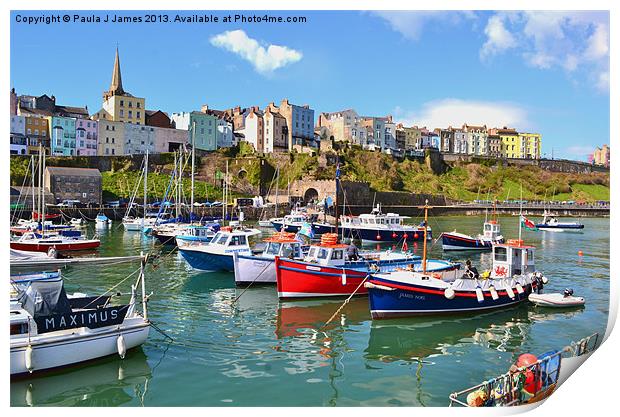 Tenby Print by Paula J James