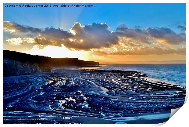 Traeth Mawr Sunrise Print by Paula J James