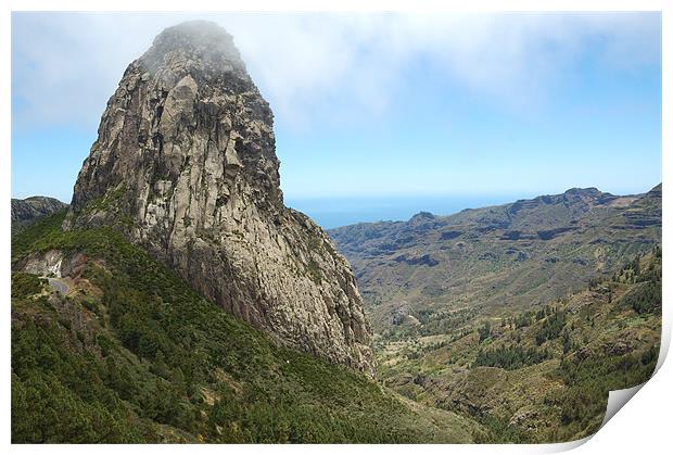 The Mountains of Lagomera in Tenerife Print by JEAN FITZHUGH