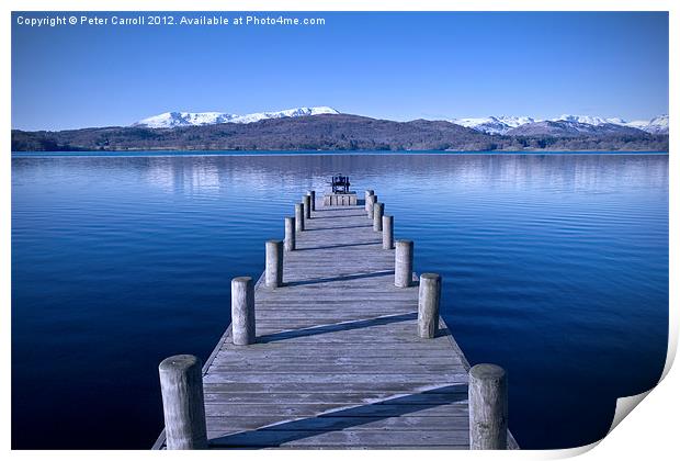 Lake Windermere at Winter.  Print by Peter Carroll
