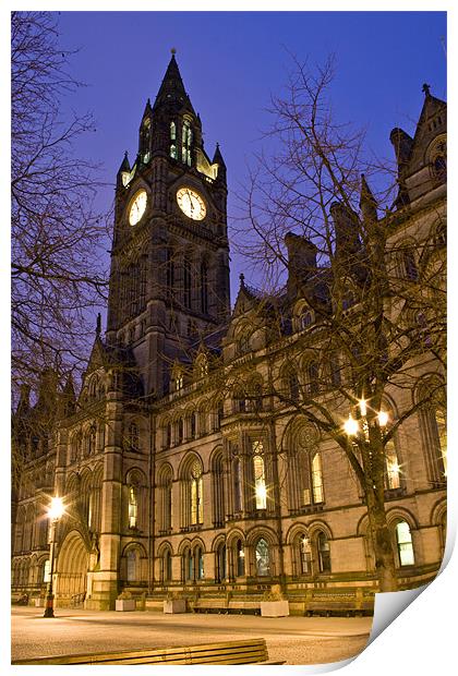 Manchester Town Hall, Albert Square Print by Peter Carroll